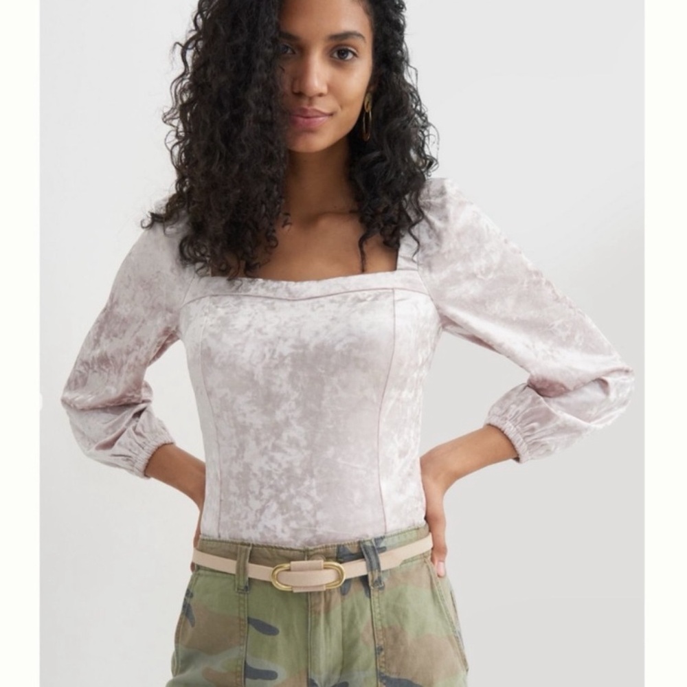 Anthropologie Jessima Velvet Top Size Small